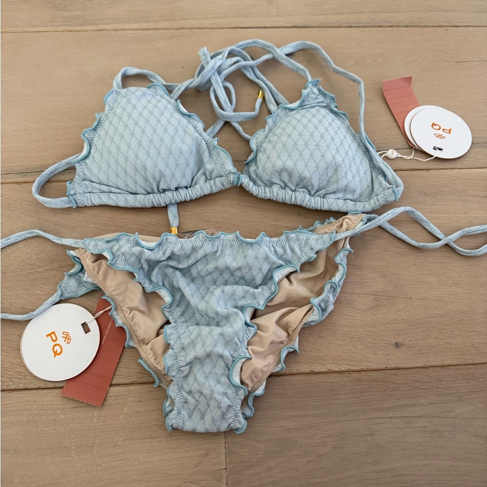 PQ Swim Sky Blue Ruffle Bikini